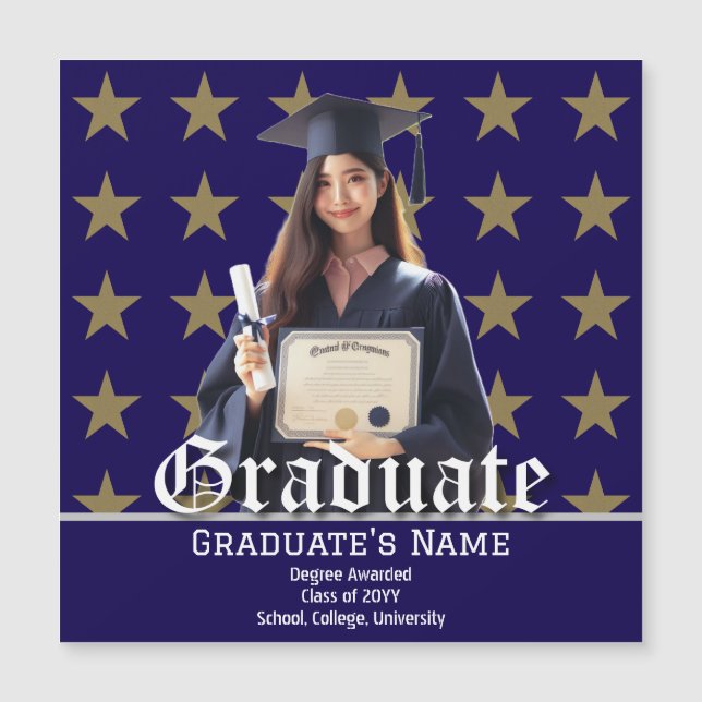 Foto Personalizada, Anúncio de Graduação de Estrel (Frente)