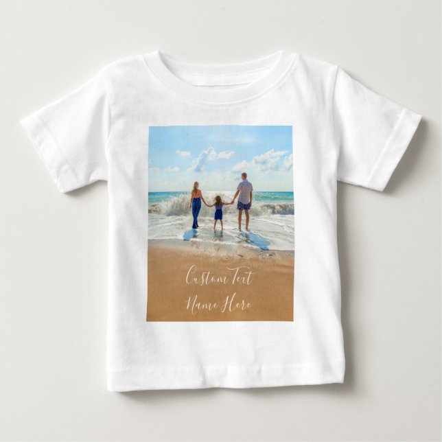 Foto personalizada Baby T-Shirt Suas fotos e texto (Frente)