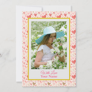 Foto Personalizada Com Corações De Amor Rosa