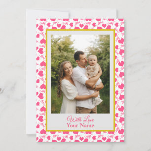 Foto Personalizada Com Corações de Amor Rosa