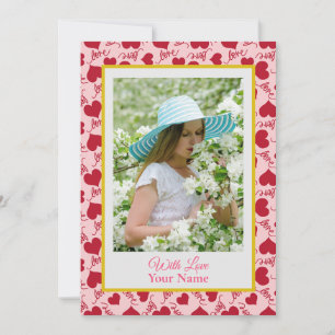 Foto Personalizada Com Corações de Amor Rosa
