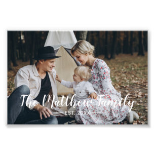 Foto personalizada com nome da família e ano de fu