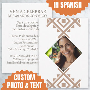 Foto Personalizada Convite de 40 Anos Asteca