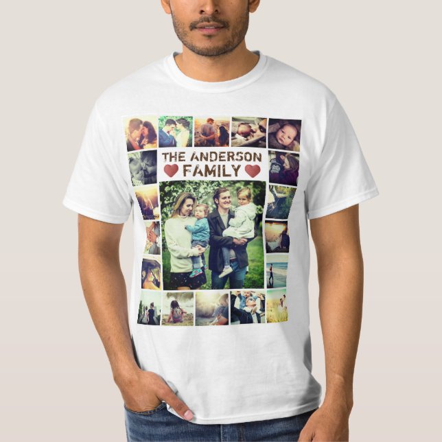 Foto personalizada Corações de colagem e T-Shirt (Frente)