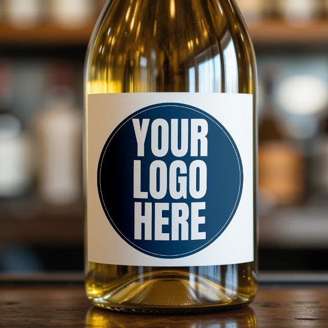Foto personalizada da empresa do logotipo comercia (Business Logo Custom Company Photo Sparkling Wine Label
)