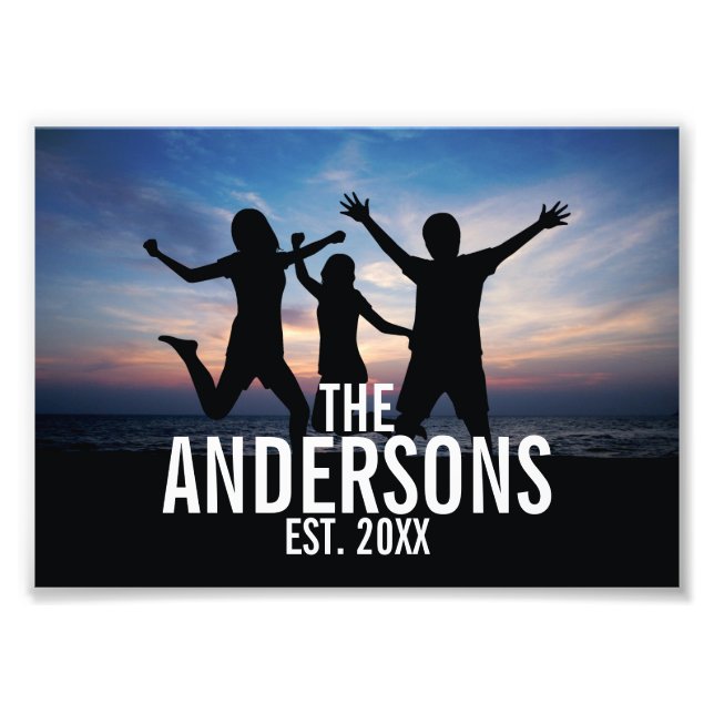 Foto personalizada da família com nome da família (Frente)