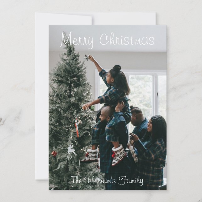 Foto personalizada da família de Natal personaliza (Frente)