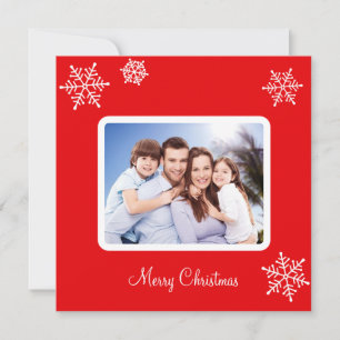 Foto personalizada da família e flocos de neve no 