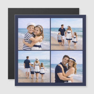 Foto Personalizada da Família em Azul Marinho Náut