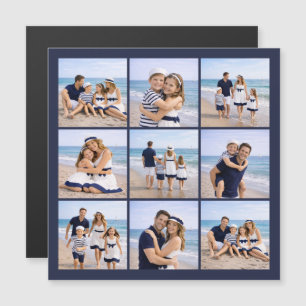 Foto Personalizada da Família em Azul Marinho Náut