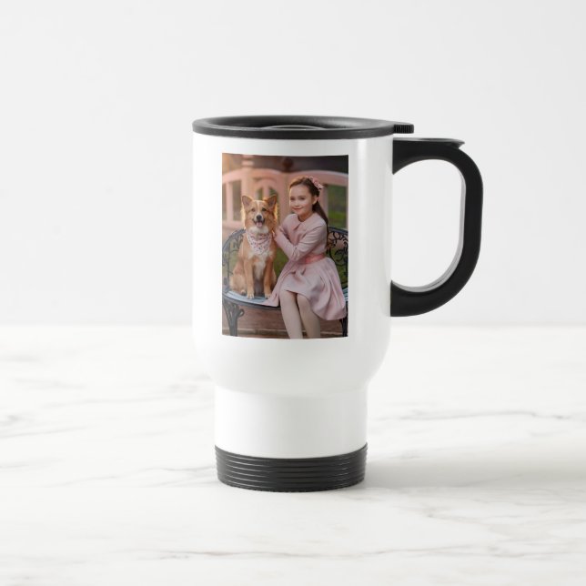 Foto personalizada da família na caneca de viagem (Direita)