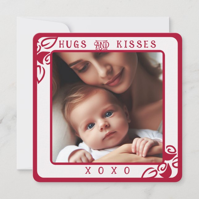 Foto personalizada de abraços vermelhos e beijos X (Frente)