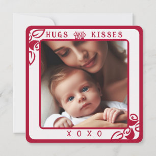Foto personalizada de abraços vermelhos e beijos X