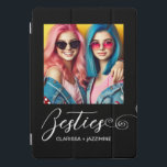Foto personalizada de Bestimento Branco Preto Mode<br><div class="desc">Este moderno cobrir fotográfico pro pad para melhores amigos apresenta uma foto para você mudar para si mesmo em um simples fundo preto com o título "Bestie" e seus nomes para personalizar em um roteiro branco. Imagens de marcador de posição geradas com AI.</div>