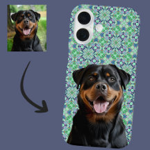 Foto Personalizada de Cachorro Pet com Padrão Verd