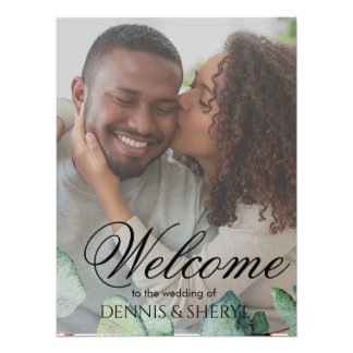 Foto Personalizada De Casamento Botânico Elegante 