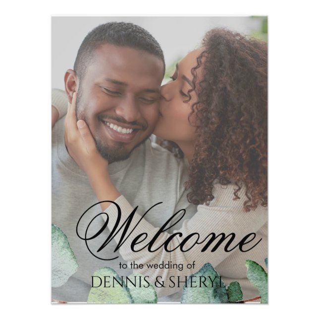 Foto Personalizada De Casamento Botânico Elegante  (Frente)