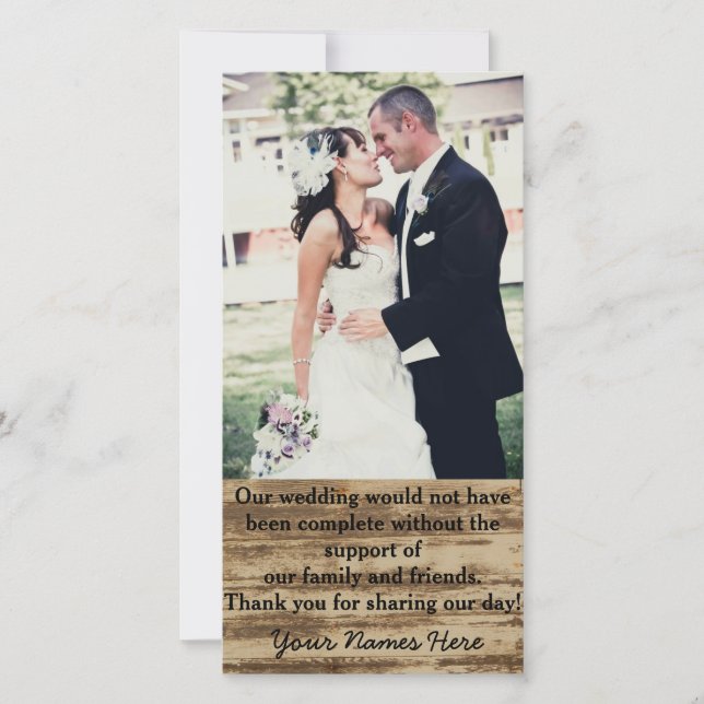 Foto personalizada de casamento Obrigado Cartões (Frente)