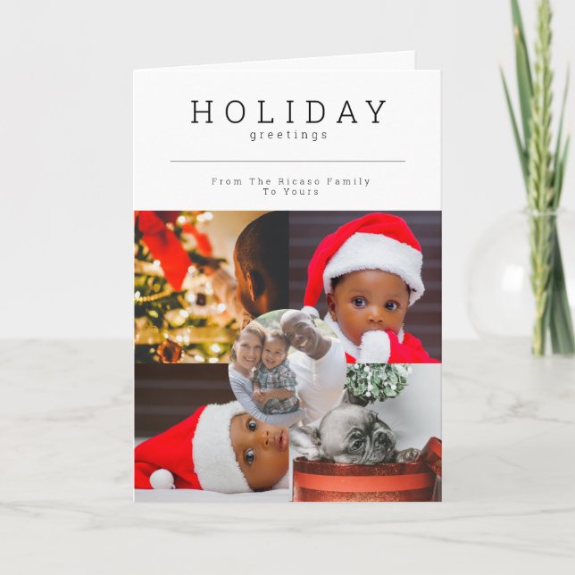 Foto personalizada de cinco Cartões de natal fotog (Frente)