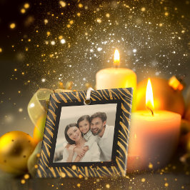 Foto Personalizada De Luxo, Natal De Zebra Dourada