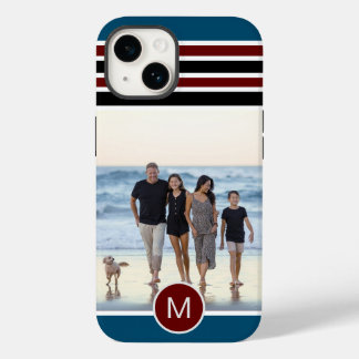 Foto personalizada de monograma com risca vermelha