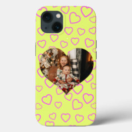 Foto personalizada de padrão de coração cor-de-ros