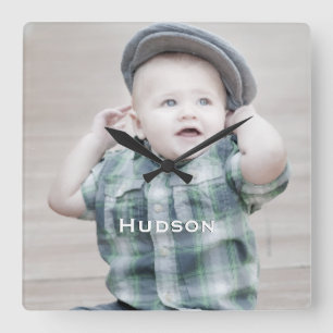 Foto personalizada do bebê do relógio de parede