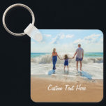 Foto personalizada e Chaveiro de texto seu Design<br><div class="desc">Foto e texto personalizados - Design único - Família personalizada/amigos ou presente pessoal - Adicione seu texto e foto - Redimensionar e mover elementos com a ferramenta de personalização!</div>