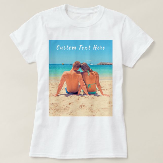 Foto personalizada e T-Shirt de texto com seu próp (Frente do Design)