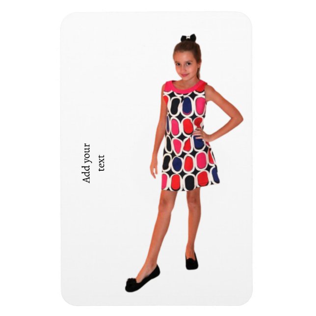 Foto personalizada e texto. Íman (Vertical)