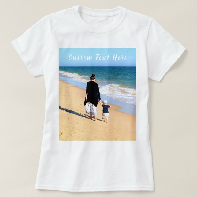 Foto personalizada e texto T-Shirt Seu próprio Des (Frente do Design)