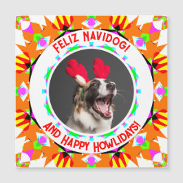 Foto personalizada Feliz Natal Cachorro Mãe Magnet
