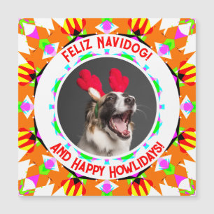 Foto personalizada Feliz Natal Cachorro Mãe Magnet