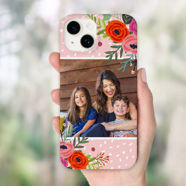 Foto Personalizada Floral e Pontos Brilhante