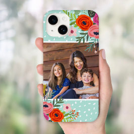 Foto Personalizada Floral e Pontos Brilhante