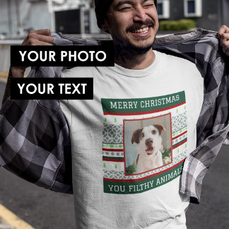 Foto Personalizada Fria Camisa De Suéter De Natal