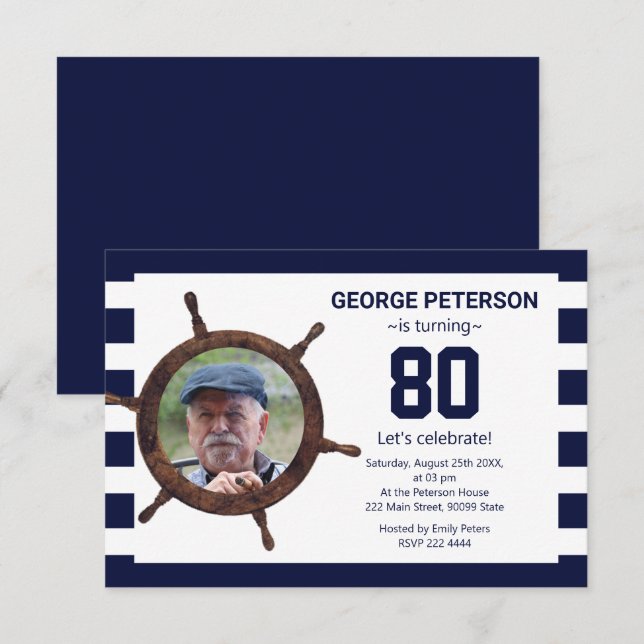 Foto personalizada no convite de aniversário do Ru (Frente/Verso)