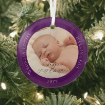 Foto personalizada Nome do bebê Primeiro Natal Rox
