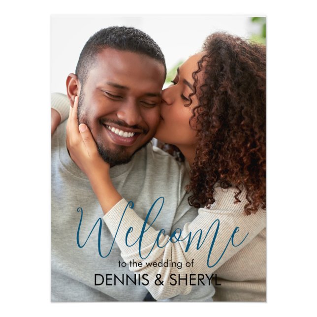 Foto personalizada - Sinal de casamento moderno az (Frente)