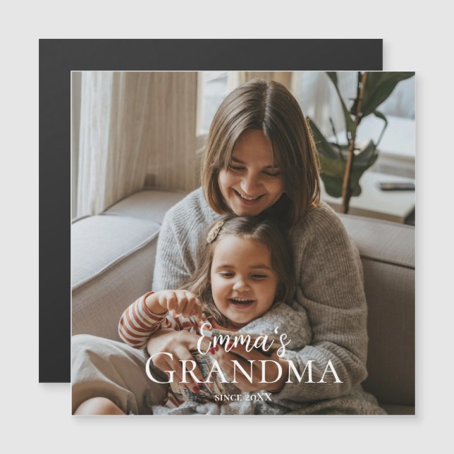 Foto Personalizada & Texto Personalizado Avó Desde (Frente/Verso)