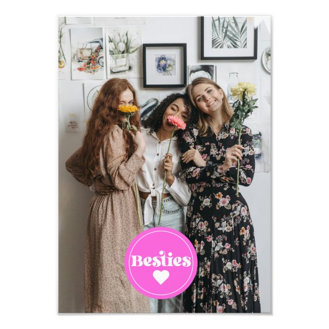 Foto personalizado besties amigos retrorreflectotipogra (Frente)