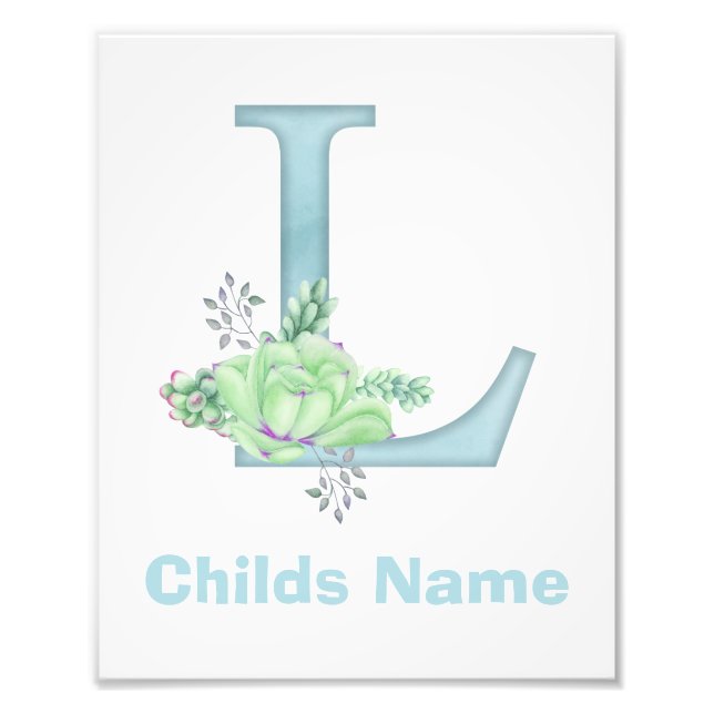 Foto Personalizado - Letra Watercolor L - Impressão de  (Frente)