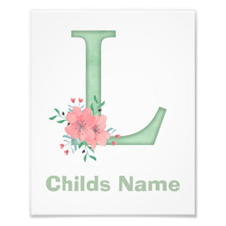 Foto Personalizado - Letra Watercolor L - Impressão de 