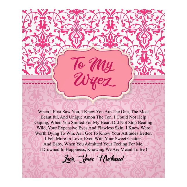 Foto Personalizado Para Minha Esposa | Ofertas para Nam (Frente)