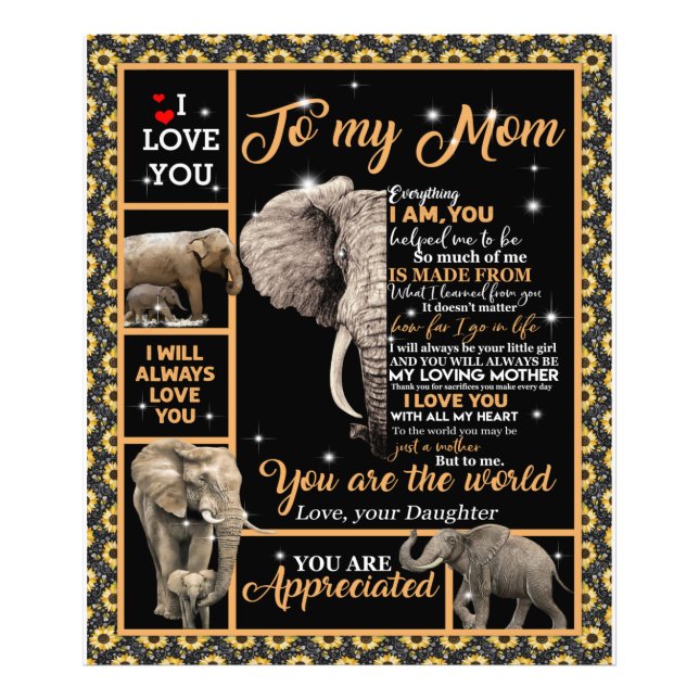 Foto Personalizado Para Minha Mãe Amor Por Elefante Fil (Frente)