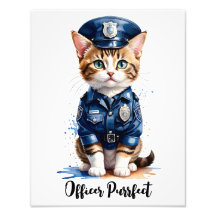 Personalizar Gato na Arte Uniforme de Aquarela Pol