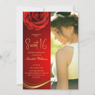 Foto personalizável Convite do Sweet 16