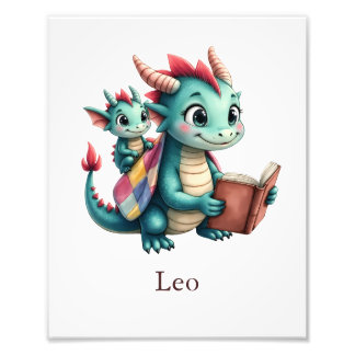 Foto Personalize Baby Dragon Art Print Custom Kids Room