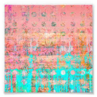 Foto Pêssego e Bolinhas de Tinta Meteorizada Turquesa