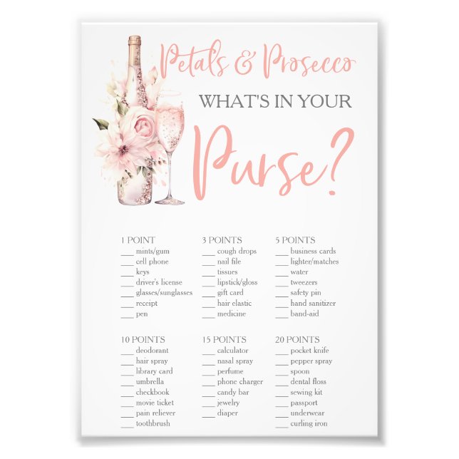 Foto Pétalas & Prosecco O que você tem na bolsa? (Frente)